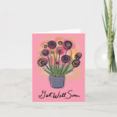 Carte Obtenez Bien Bientôt Bouquet Vierge joyeux (Devant)