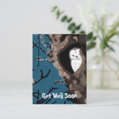 Carte Obtenez Bien Bientôt Cute Napping Owl Illustration (Debout devant)