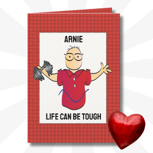 Carte Obtenez Bien Homme Cartoon Encouragement Force