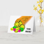 Carte Obtenez Bien La Bouteille De Pilule Sur Blanc (Fleur jaune)