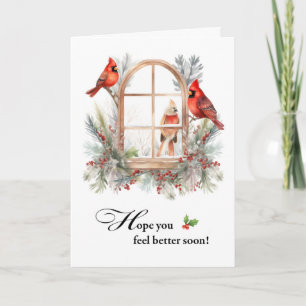 Carte Obtenez bien les oiseaux cardinaux dans la fenêtre