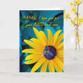 Carte Obtenez bien pour Papaw avec Bee on Flower (Fleur jaune)