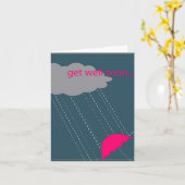 Carte Obtenez bientôt le parapluie bon (Fleur jaune)