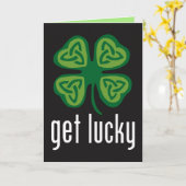 Carte Obtenez chanceux - le jour de St Patrick fait sur (Fleur jaune)
