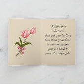 Carte Obtenez de bons souhaits avec des tulipes roses et (Intérieur)