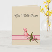 Carte Obtenez de bons souhaits avec des tulipes roses et (Fleur jaune)