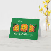 Carte Obtenez des bénédictions Pasteur, Fleurs sur Vert (Fleur jaune)