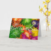 Carte Obtenez des souhaits Rainbow (Fleur jaune)