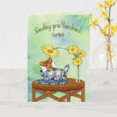 Carte Obtenez le puits - souris dans le repos de tasse (Fleur jaune)