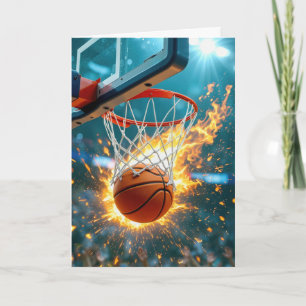 Carte Obtenir Anniversaire Flamme Basketball