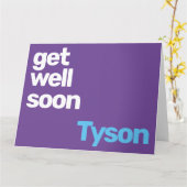 Carte obtenir bien bientôt minimal simple violet moderne (Fleur jaune)