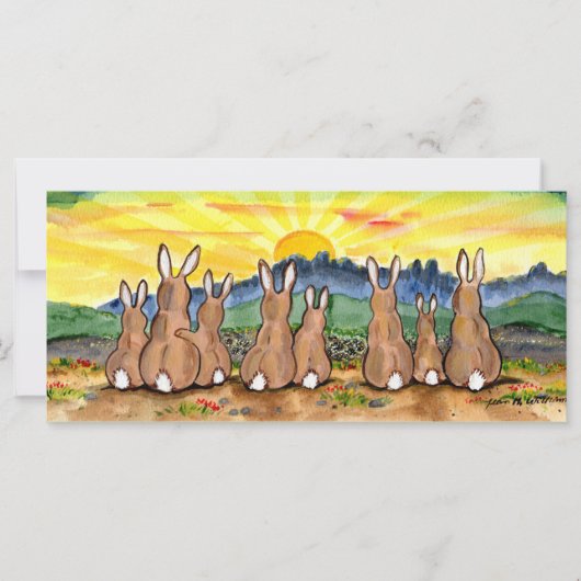 Carte Obtenir Eh Bien Lapin Lapin Sunrise Scène Whimsica (Devant)