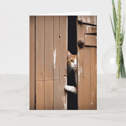 Carte Obtenir l'Anniversaire Chat d'Écorce (Devant)