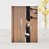 Carte Obtenir l'Anniversaire Chat d'Écorce (Fleur jaune)