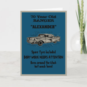 Carte Obtenir le vieux Anniversaire Plaisanterie Voiture