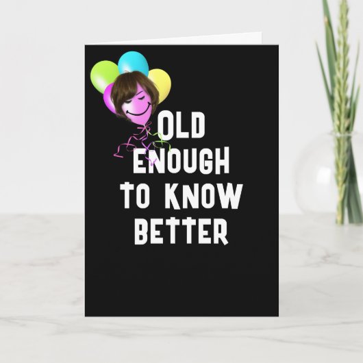 Carte Obtenir un Humour plus âgé avec des ballons (Devant)