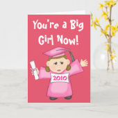 Carte Obtention du diplôme d'école maternelle/fille de (Fleur jaune)