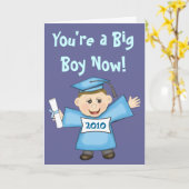 Carte Obtention du diplôme d'école maternelle/garçon de (Fleur jaune)