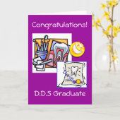 Carte Obtention du diplôme - dentiste D.D.S (Fleur jaune)