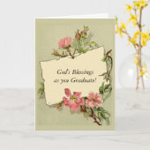 Carte Obtention du diplôme florale vintage/diplômé (Fleur jaune)