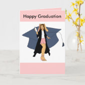 Carte Obtention du diplôme heureuse (Fleur jaune)