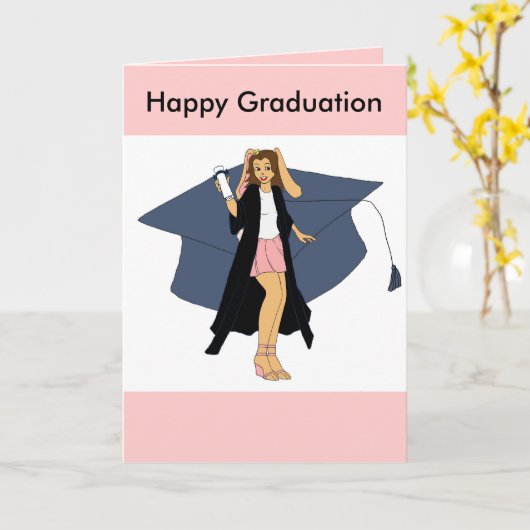 Carte Obtention du diplôme heureuse (Fleur jaune)