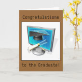 Carte Obtention du diplôme - IT/Computer (Fleur jaune)