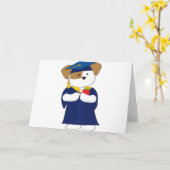 Carte Obtention du diplôme mignonne de chiot (Fleur jaune)