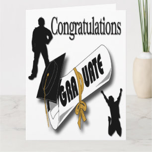 Carte Obtention du diplôme noire de casquette de diplômé