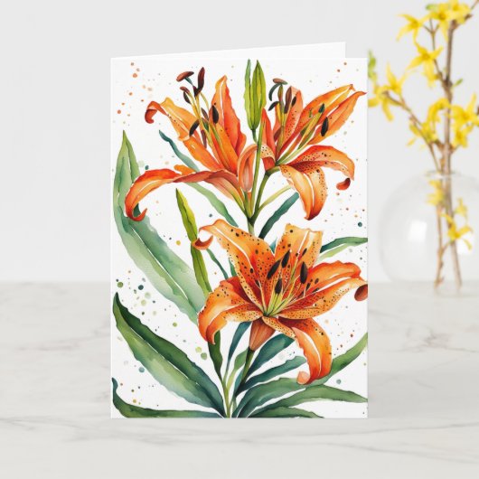 Carte occasion Lily fleur d'eau Tiger Art (Fleur jaune)