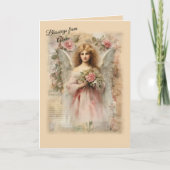 Carte Occasions Du Coeur Ange de Style Vintage (Devant)