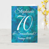 Carte Océan Abstrait Bleu Turquoise 70 et sensationnel (Fleur jaune)