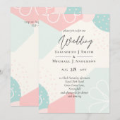 Carte Océan Abstrait Mariage de corail Inviter BUDGET (Devant / Derrière)
