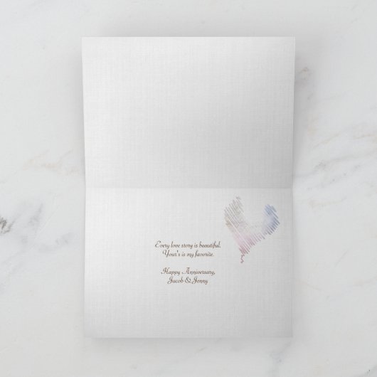 Carte Ocean Beach Anniversary Hearts (Intérieur)