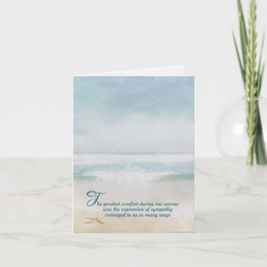 Carte Ocean Beach Watercolor Sympathy Merci (Devant)