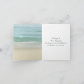 Carte Ocean Beach Watercolor Sympathy Merci (Intérieur)