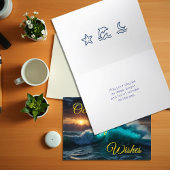 Carte Océan de voeux Mer orageuse à l'aube Anniversaire