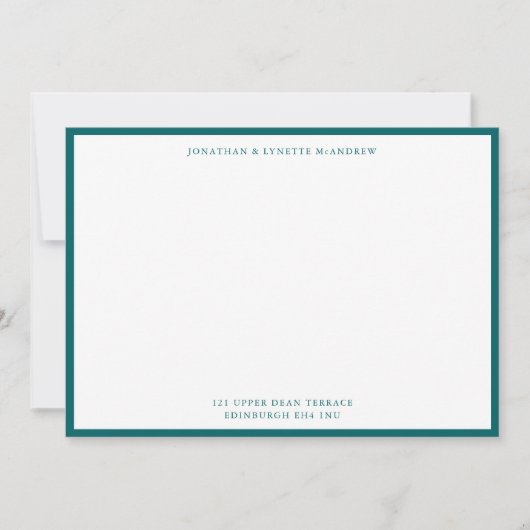 Carte Ocean Green Classic Border Flat Note (Devant)
