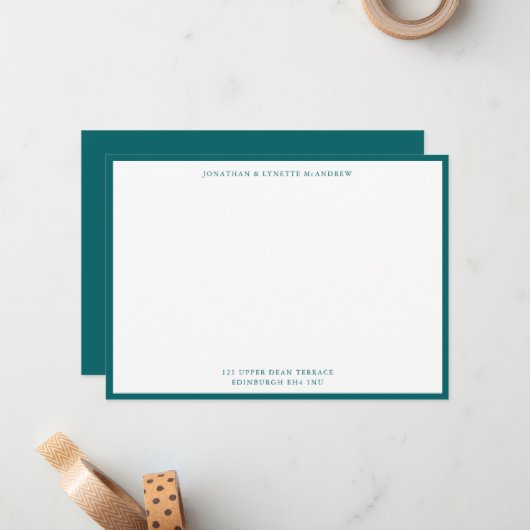 Carte Ocean Green Classic Border Flat Note (Devant/Arrière en situation)