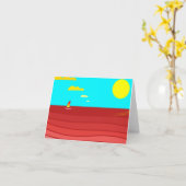 Carte Océan impressionniste Abstrait, rouge, jaune, oran (Fleur jaune)