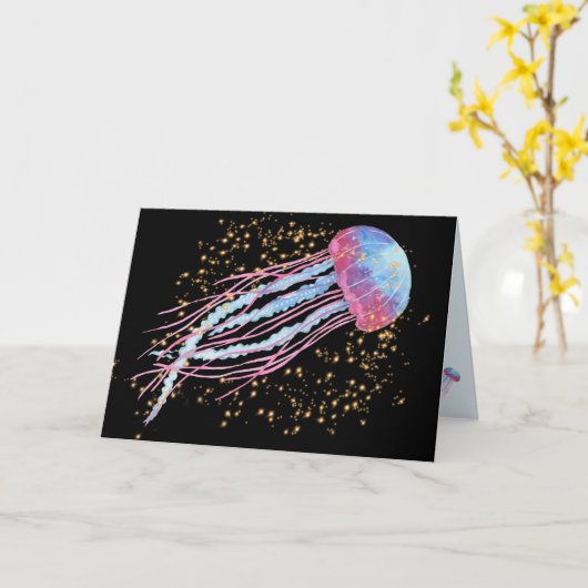 Carte Ocean Jellyfish Sparkday (Fleur jaune)
