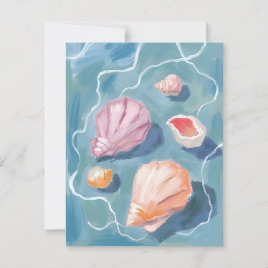 Carte Ocean Seashells Pastel Watercolor Coastal Card (Devant)