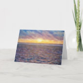 Carte Ocean Sunset Oil Pastel Style Art Note Card (Devant)