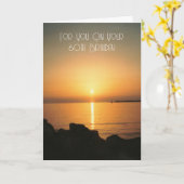 Carte Ocean Sunset Personnalisé 60e anniversaire (Fleur jaune)