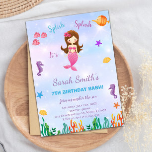 Carte Ocean Theme Party personnalisable