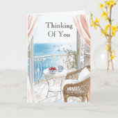 Carte Ocean View Boats Thinking of You (Fleur jaune)