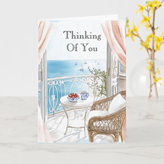 Carte Ocean View Boats Thinking of You (Fleur jaune)