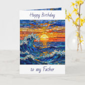 Carte Oceanic Coastal Ocean Waves Father's Birthday (Fleur jaune)