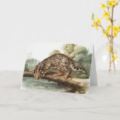 Carte Ocelot, chat léopard (Felis pardalis) Illustration (Fleur jaune)