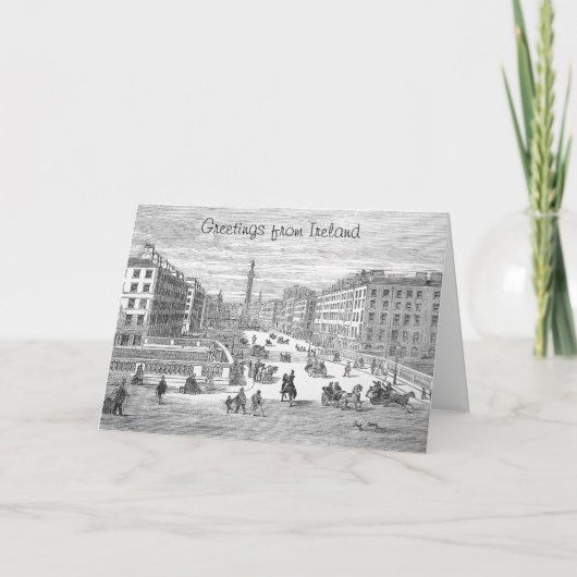 Carte O'Connell Street Vintage Dublin Irlande Salutation (Devant)